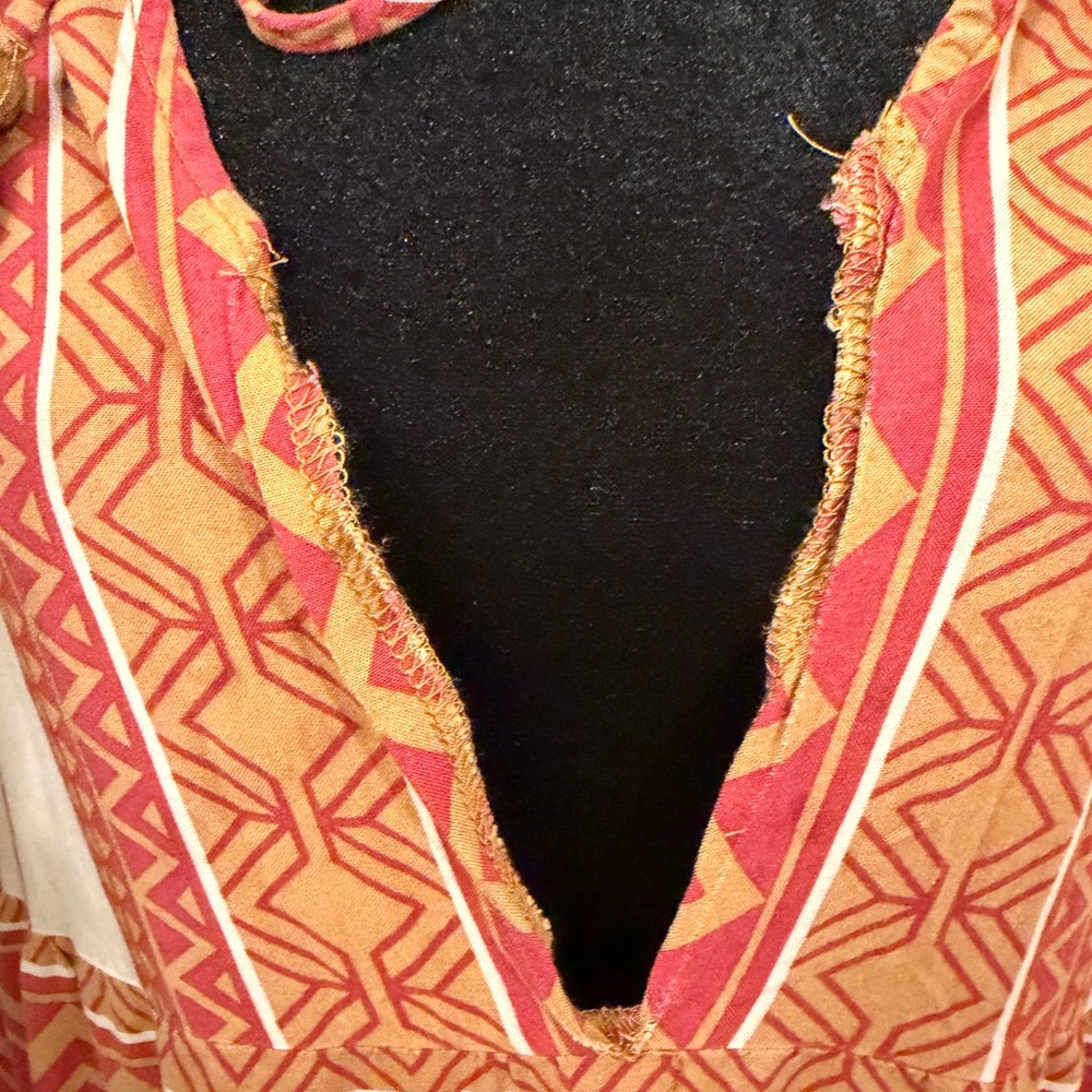 Easel Multicolor Bohemian Long Sleeve Dress - Picture 3 of 7